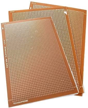 TechSupreme 15X10 cm Single Side Strip Soldering Trainer PCB Board - Pack of 3