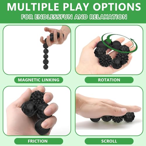 Jastown 4 Stück Magnetische Fidget Kugeln, Anti-Stress Sensorik Spielzeug aus Silikon, Magnetische Kugeln für Erwachsene & Kinder, Stressabbau & Entspannung, Motorikspielzeug für Zuhause & Büro
