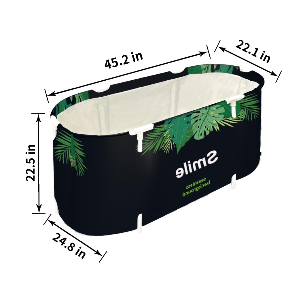 BESTHLS BESTHLS - Vasca da bagno portatile per adulti, pieghevole, per adulti, adatta per doccia, casa, spa (foglia verde)