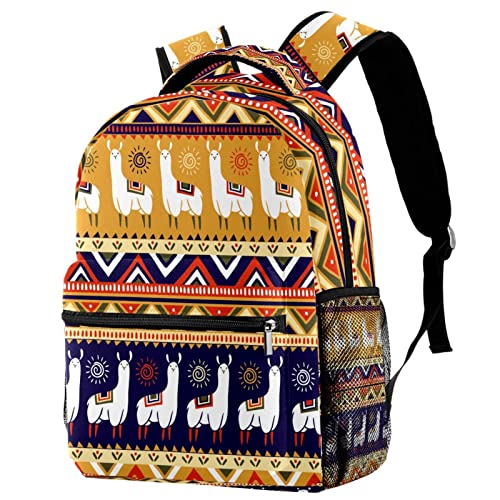Sac à dos voyage motifs géométriques avec poche porte-bouteille latérale