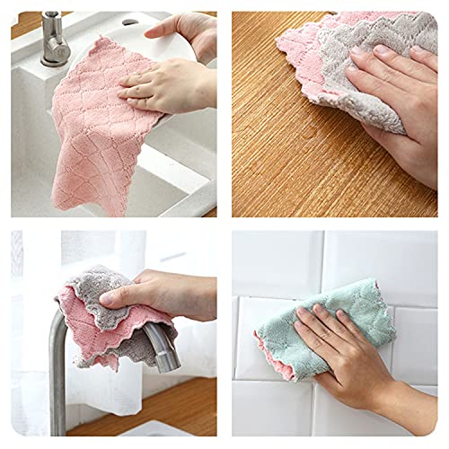 12 Pack Kitchen Towels Quick Dry Washcloths, Coral Velvet Dishtowels Multipurpose Reusable Dish Cloths, Soft Tea Towels Absorbent Cleaning Cloths Double-Sided Microfiber Towel Lint Free Cleaning Rags. #TOP3