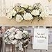 Auihiay 64 PCS Artificial Hydrangea Flowers, Silk Hydrangea Full Flowers Heads with Stems for Wedding Centerpieces, Home, Garden, Baby Shower, Party Decoration (Ivory)