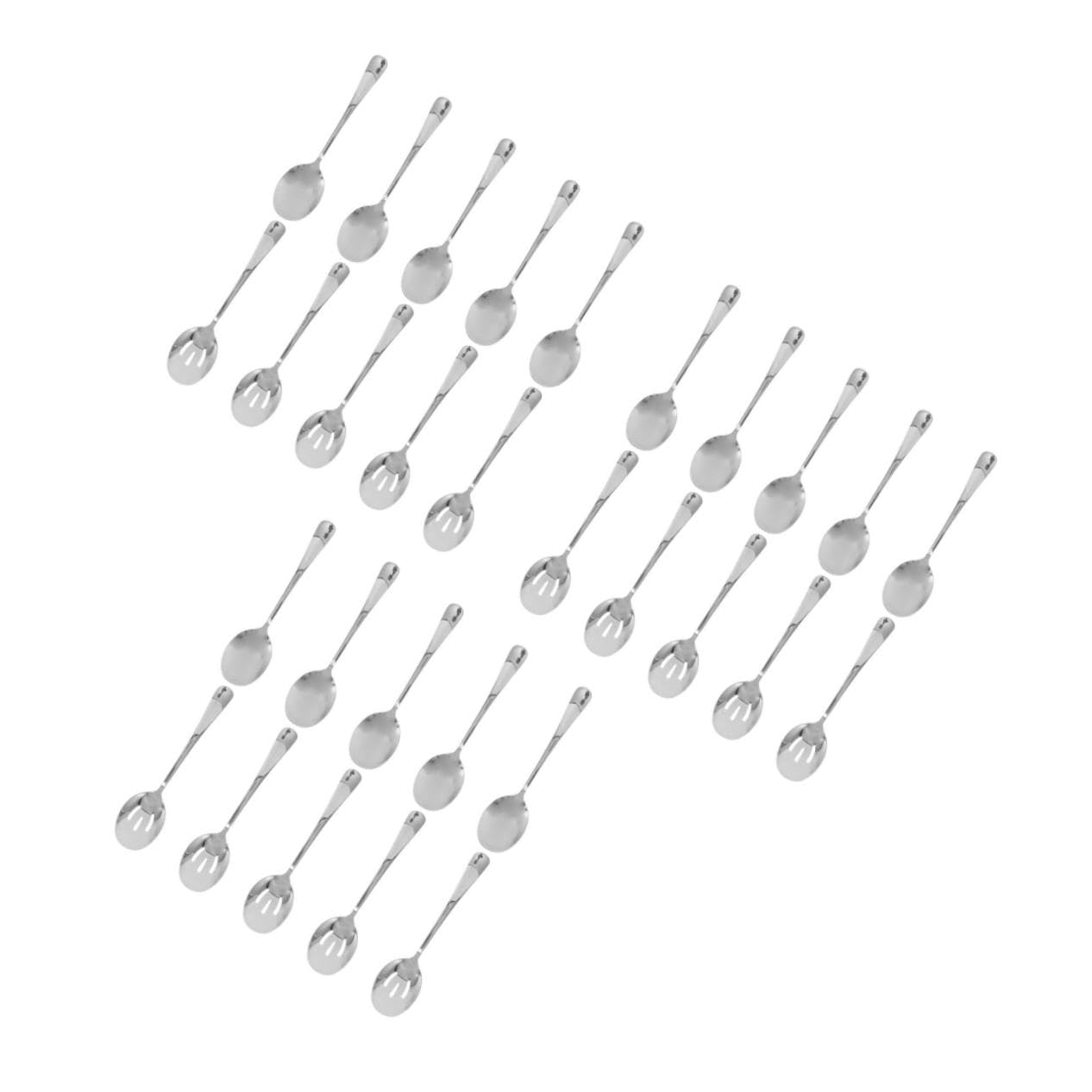 PRETYZOOM 3 Juegos Cucharas de Acero Inoxidable Grueso para Servir Cucharas Ranuradas para Buffet Utensilios Resistentes para Catering Cocinas y Uso Doméstico para Sopas y Guisos