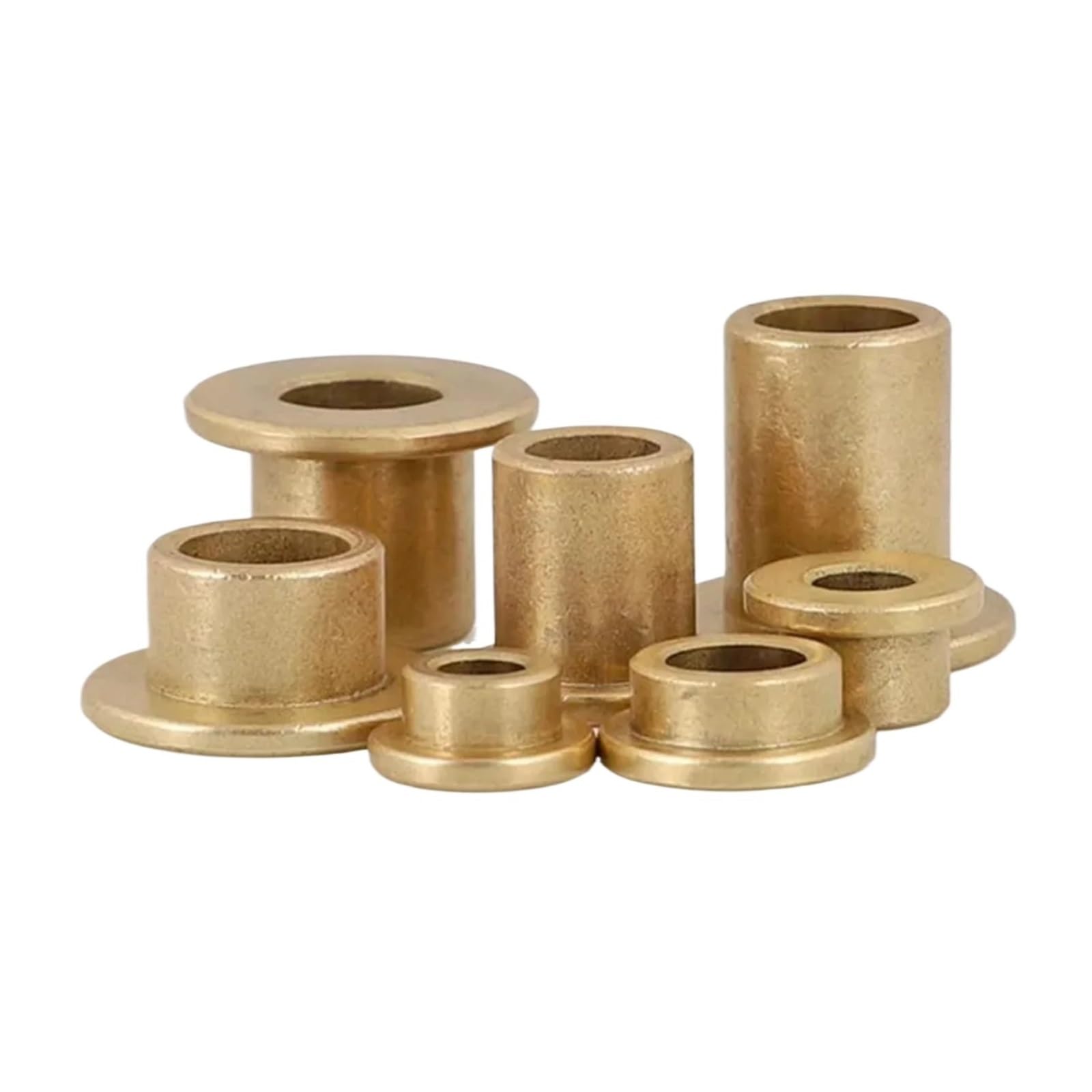 Manicotto dell'albero in ottone, 2 pz ID 8mm 10mm 12mm flangiatura cuscinetto autolubrificante metallurgia delle polveri olio boccola di rame manicotto di guida con flangia a gradini(10x16x16-22x3)