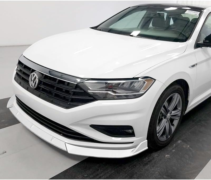 5pcs Combo Front Bumper Body Kit Lip + Side Skirt Extensions Diffuser Compatible with 2019-2021 Volkswagen Jetta 2020 (Painted White)