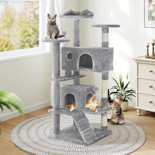 Árbol para Gatos de 54 Pulgadas con Rascadores y Plataformas miniatura 1