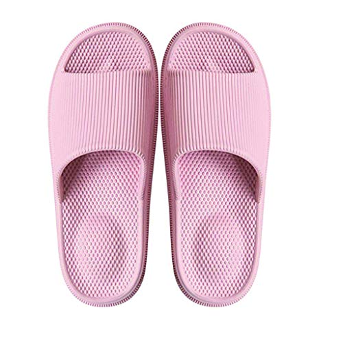 Massage Foam Bathroom Slippers Spa Shower Sandal Premium Massage Flip Flops for Mens Womens (8.5 9 Wome, Pink)