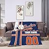 Ship Next Day Custom Houston Blanket Personalized Name Number Soft Flannel Throw Blanket Sport Fans Gifts for Men Women Youth Baby Decor for Bed Sofa,30"x40"/40"x50"/50"x60"/60"x80" #1