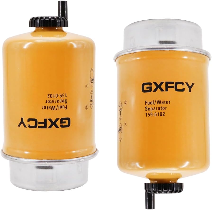 159-6102 Fuel Water Separator Filter Replace for 100-5593 1380398 147-6543 GF647 FF19517 2650143 RE503198 PS9268 P550401 Compatible with Caterpillar CAT 416B 428B 3034 3054 3054B 3056(pack of 2)