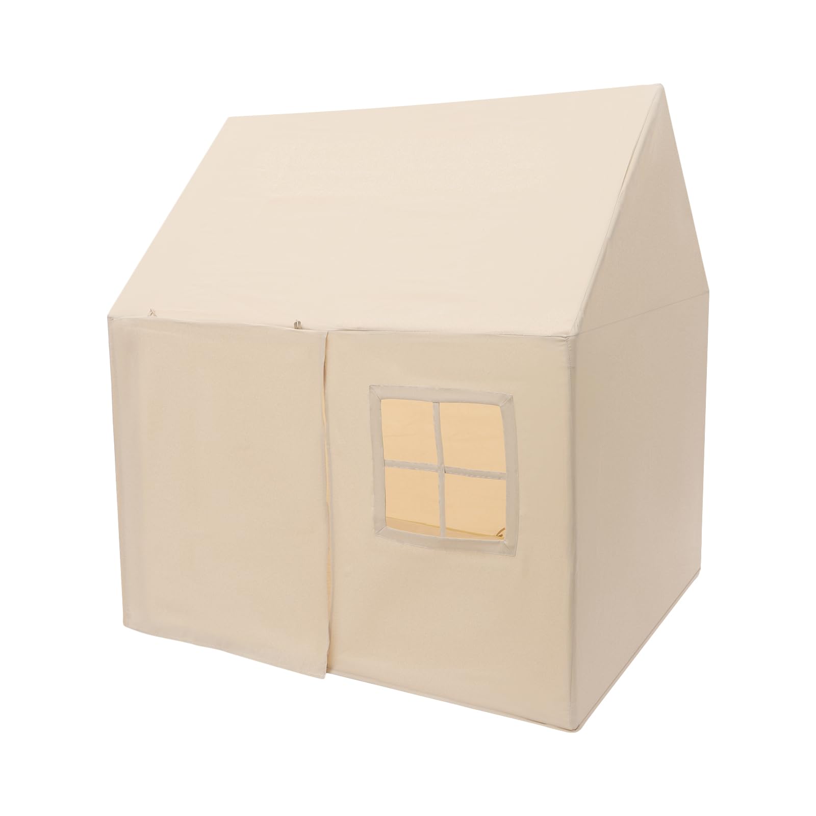 Kinderzelt Indoor mit Bodenmatte, Spielzelt Kinderzimmer, Großes Hauszelt für Kinder, Spielhaus mit Rolltür, Kuschelecke, Lesezelt, Mädchen & Jungen, Geschenk für Geburtstag und Weihnachten