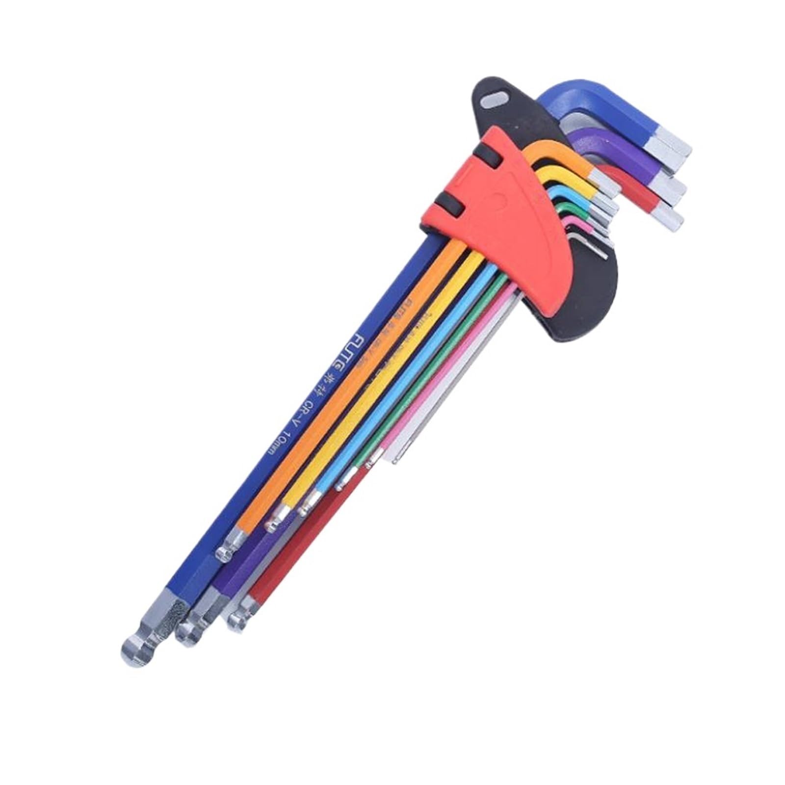 Innensechskantschlüssel Klappbarer Inbusschlüssel aus Metall, metrischer Inbusschlüssel-Satz, Sechskant-Schraubendreher, Handwerkzeug, tragbares Set(Long Ball End)