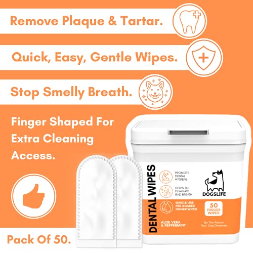 Dog Tooth Wipes Quick & Easy Finger Wipes For Dogs Teeth Remove