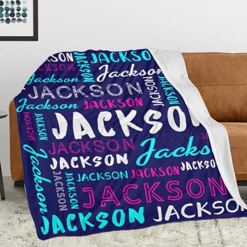 Personalized Name Blanket Customized Baby Blankets for Girls Boys Adults Monogrammed Blankets and Throws Christmas Birthday Mothers Fathers Valentines Day Gift