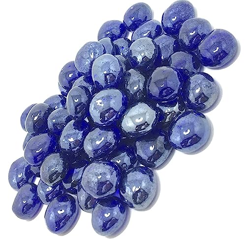 Image of Decorative Decorative Stones for Vase Filler or Pebbles for Home Decor /Decorative Capsule Pebbles /Glass /gravels /Stone /Beads for Aquarium, Table, vase, Fountain (Dark Blue, 480 Gram)