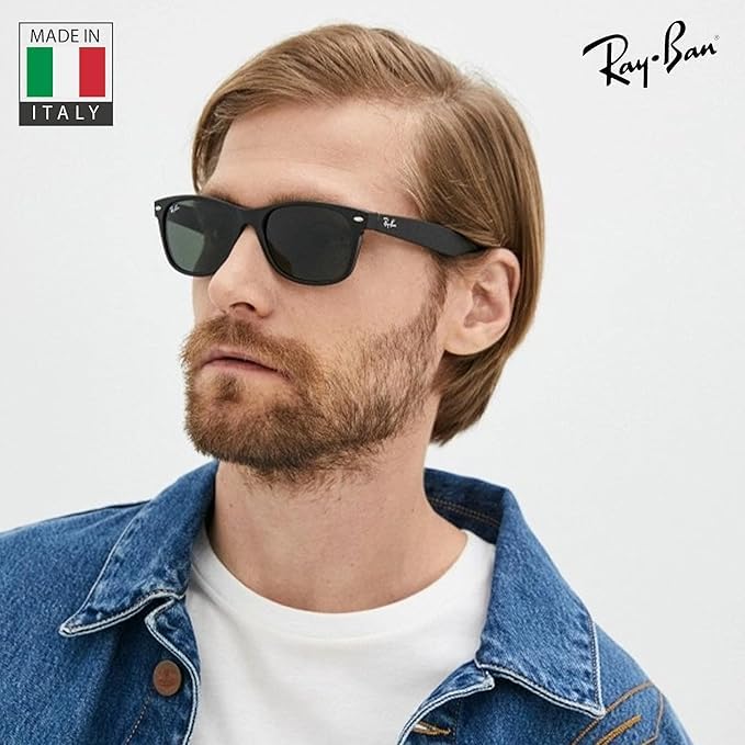 Image of Ray-Ban RB2132 NEW WAYFARER COLOR MIX Square Shaped Sunglasses for Men & Women with Official RAYBAN Eyewear Kit