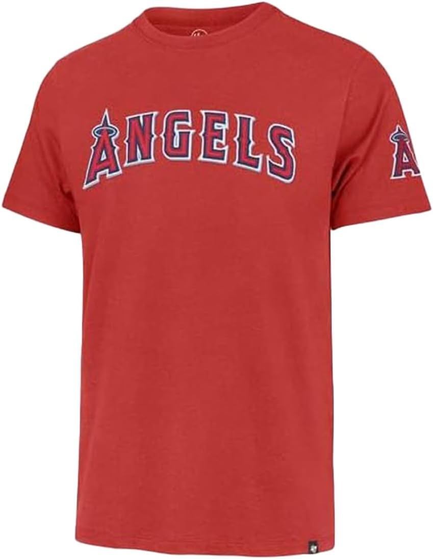 47 Brand MLB Men's Fieldhouse Franklin Team Color Embroidered Wordmark Primary Logo Short Sleeve Baseball T-Shirt