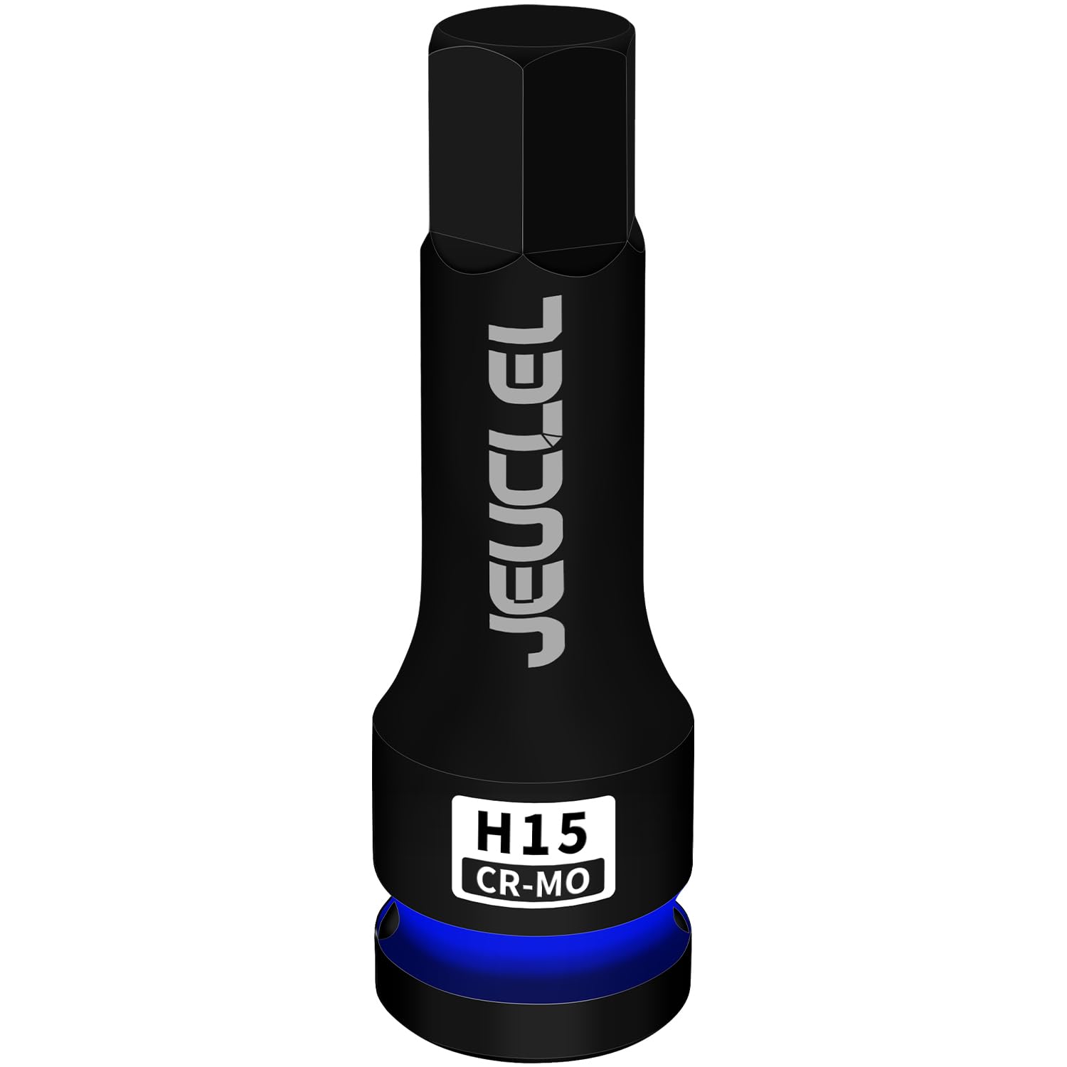 JEUCLEL 15mm Hex Impact Bit Socket, H15 1/2-Inch Impact Drive Allen Socket, Cr-Mo Steel Lengthen Hex Screwdriver Adapter for Electric Ratchet Wrenches Fastening Screws