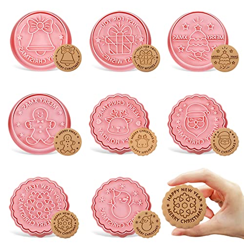 Ausstechförmchen Weihnachten, 8 PCS keksausstecher weihnachten,Plätzchenformen für Kinder,Fondant Ausstechformen,Cookie Backen Form,Cookie Backen Form,Backen Küche Zubehör (B) Cover