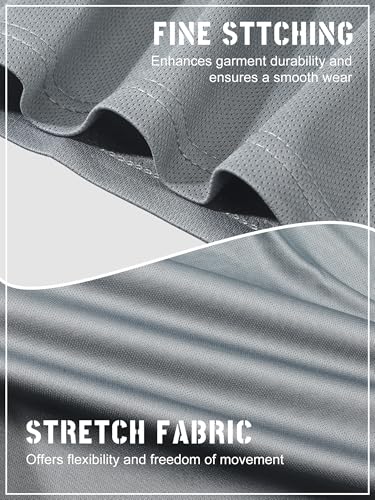 10 Pack Boys Youth Mesh Quick Dry T Shirts Short Sleeve Athletic Shirt Moisture Wicking Performance Tees for 7-16Y3