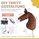 Panduro DIY Hobby Horse Pferde – Undekoriertes Steckenpferd mit Holzstab – Bastel-Hobbypferd zum Selbstgestalten – Stockpferd ohne Rollen, ohne Sound – 85 cm Länge – New Forest
