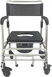 Cadeira de Banho 4 Rodas B100 Em Alumínio Idosos Até 140kg Supermedy