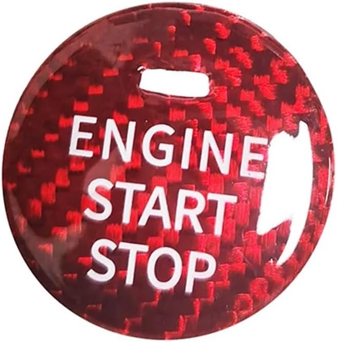 Carbon Fiber Styling Sticker Car Start Stop Engine Switch Button Cover Trim for mazdas 3 Accessoire Axela CX3 CX5 CX8 MX-5(Black)