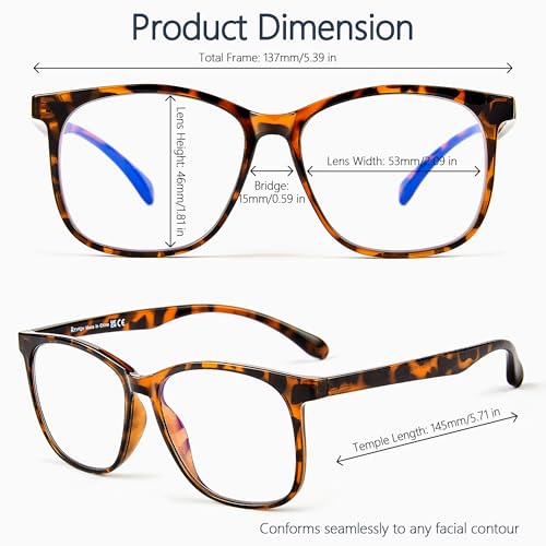 Image of Blue Light Blocking Glasses for Women Men, Square Thick Frame Anti Eyestrain & UV Glare JF6218