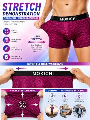 Image of Men's Boxer Briefs for Men, Stretchable Trunks Underwear, Soft Comfortable Fit, Breathable Mid-Rise Boxer Shorts, Assorted Solid & Printed Designs, Pack of 5