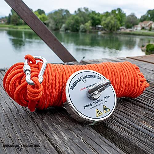 1000 Lb Double & 1000 Lb Single Sided Fishing Magnet Bundles For Magnetic Fishing - Two Complete All-In-One Neodymium Magnetic Fishing Kit For Salvage & Treasure Hunting From Rivers, Lakes & Oceans #TOP7