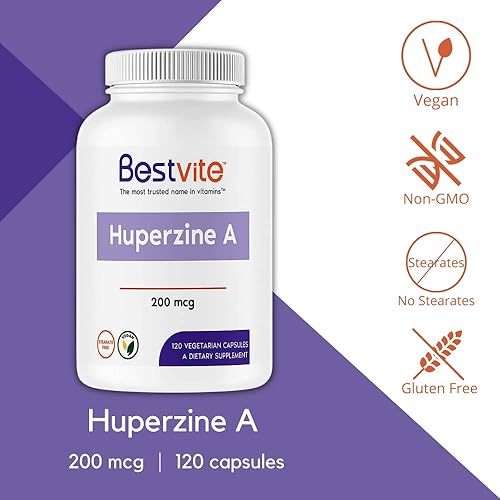 Miniatura 3 de Huperzine A 200 mcg (120 cápsulas vegetarianas), sin estearatos, sin agentes de flujo, vegano, sin OMG, sin gluten