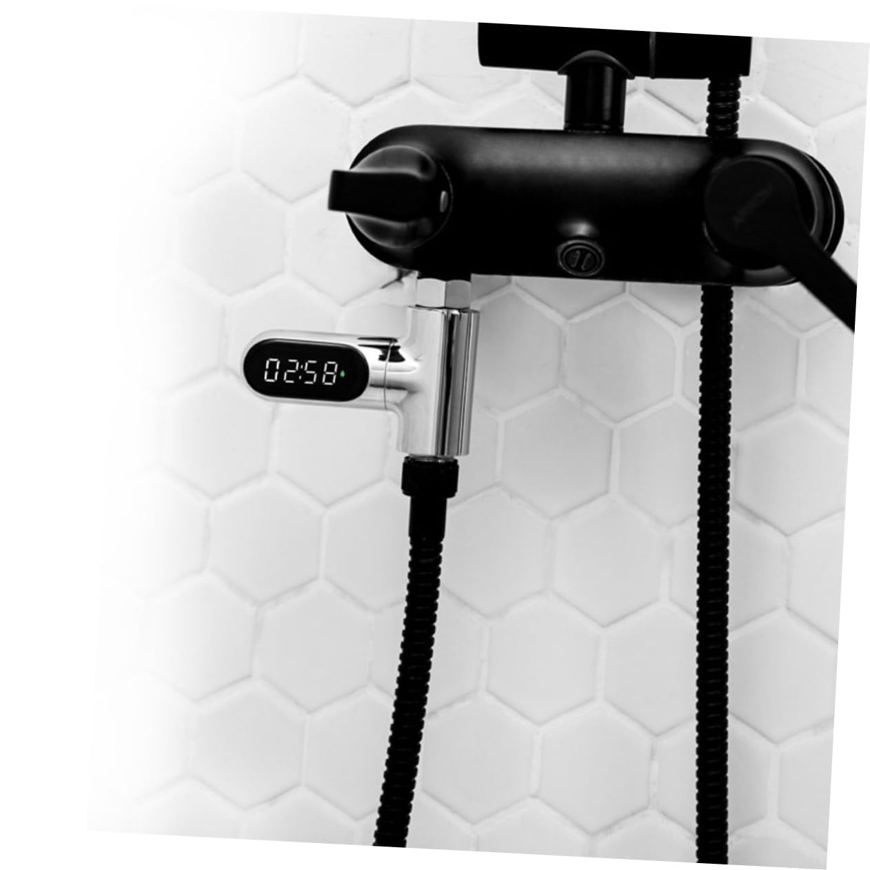 Didiseaon Medidor de Temperatura del Agua Pantalla Led para Niño Rotación 360° Medición 5-85°C y Carcasa ABS y PC Instalación Fácil Color Plata