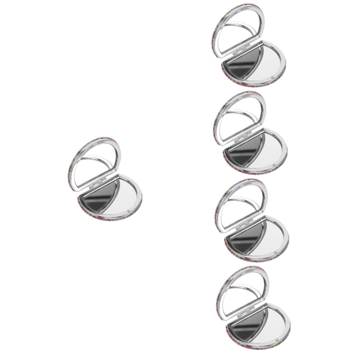 Espejo de bolsillo Beavorty, pack de 5 piezas plegables con diseño de semicírculo para maquillaje