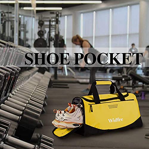 Widfre Gym Bag For Women Travel Duffle Bag Sports Gym Bag With Shoe Compartment Men Women Waterproof Overnight Weekender Bag(Large,Yellow) #TOP5
