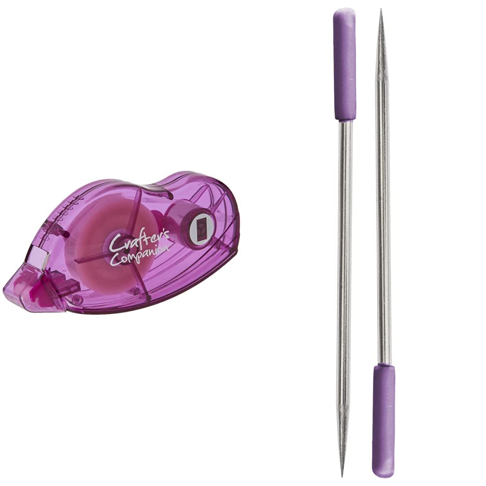 Crafter's CompanionTape Pen, 22 metre & Pokey Tools for Paper and Card Crafting Projects-Set of 2, White, One Size