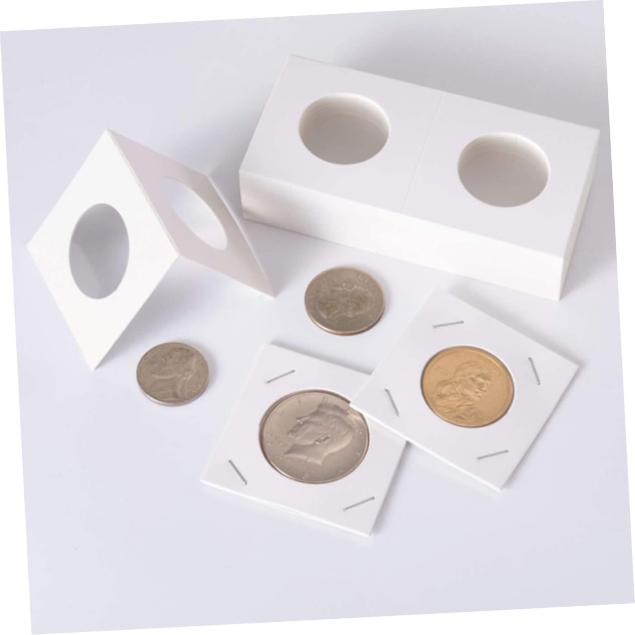 Housoutil 4 Set Portamonete in Carta Capsule Per Collezione Monete Diverse Per Album E Scatole Raccolta Monete 200 Pezzi*4