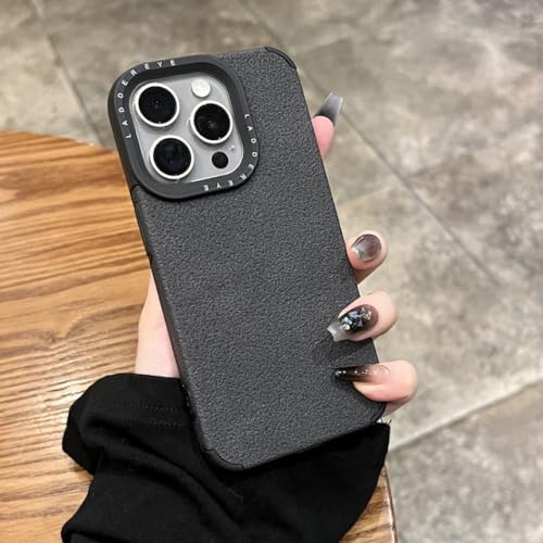 Coque en cuir iPhone 15 ENILSA gris foncé mate antichoc