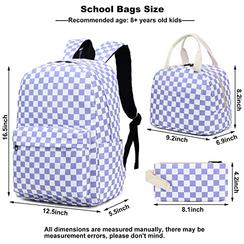 School Backpack for Girls, Kids Teens School Bags Bookbags Set with Lunch Bag Pencil Bag4