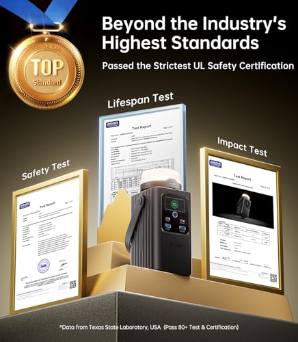 Camping Portable Power Station 198.4Wh (62000mAh), [Top Safety] 100W Fast Charging Power Bank with LiFePO4 Battery, Small Generator with Detachable Light for Travel Home Backup Outdoor Emergency image 2