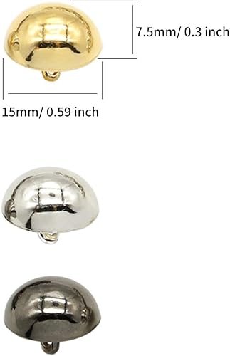 Miniatura 4 de 60 botones de costura redondos de 0.591 in, botones abovedados de hongo, botón medio redondo para proyectos de bricolaje