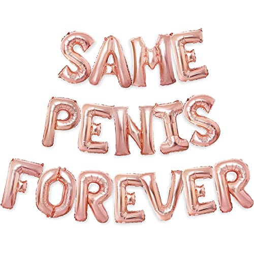 PartyForever Bachelorette Party Balloons Rose Gold 16' Letters - Bachelorette Party Decorations Set - Hen Party Supplies - Bridal Shower Hen Party Decorations Kit