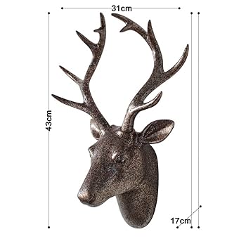 Amazon.co.jp: 壁掛け 鹿 オブジェ ディア 壁飾り アニマル