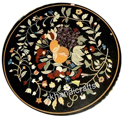 16 x 16 Inches Black Marble Coffee Table Top Inlay Sofa Side Table wit 16 x 16 Inches Black Marble Coffee Table Top Inlay Sofa Side Table wit