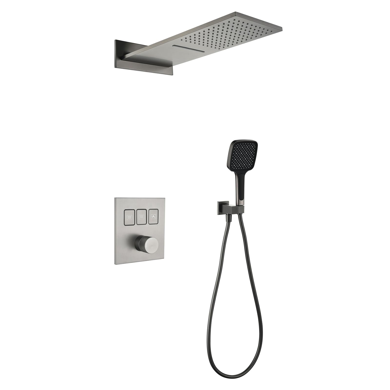 Ensemble de douche encastré gris pour transformer votre rituel bien-être matinal
