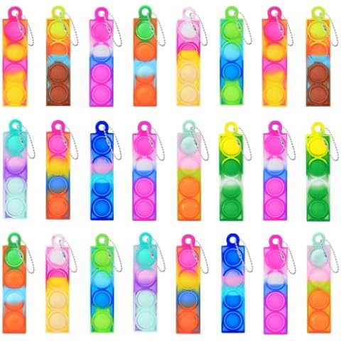 Niumowang Mini Push Pop Fidget Toy Llavero, 24pcs Cover