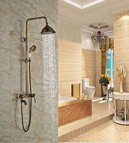 Pommeau de douche robinet laiton antique pour rénovation salle de bain