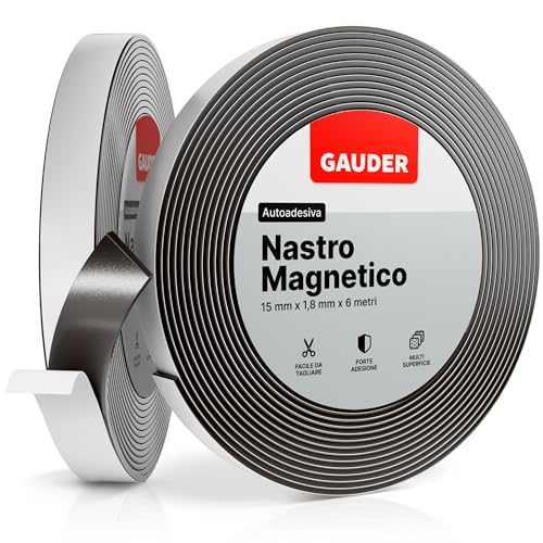 Gauder Nastro Magnetico Autoadesivo | Strisce Magnetiche Con Supporto Adesivo | Nastro Calamitato