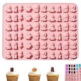 1 set di stampi per caramelle gommose rosa fai da te, 60 stampi in silicone per caramelle, cioccolato, caramelle, gelatina, cioccolato, biscotti
