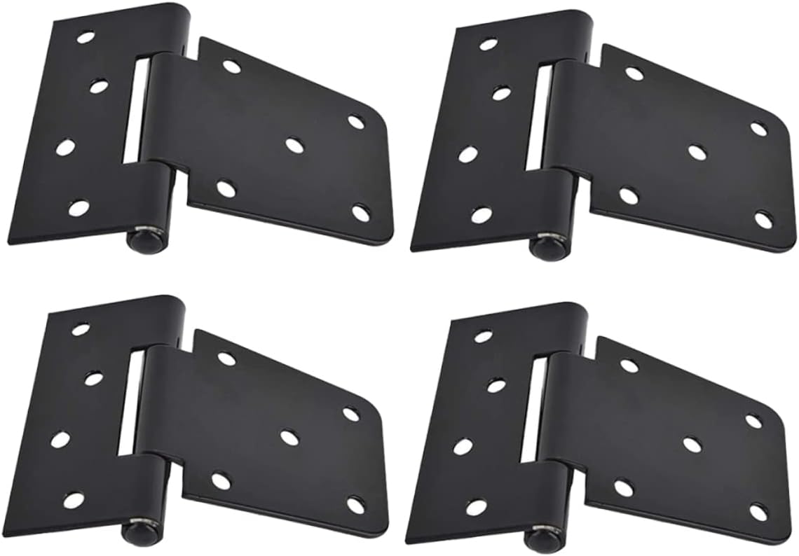 Gatuida Black 3.5 Inch Barn Door Hinges Heavy Duty Square Hinges for Gates and Sheds 4-Piece Set Smooth Operation for Outdoor Use