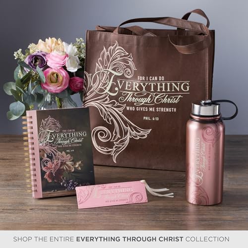 Image of Christian Art Gifts Faux Leather Bookmark: Everything Through Christ
