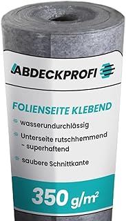 Abdeckvlies Folienseite klebend – 350 g/m² - 0.65m x 25m (16,25m²), Renovierungsvlies, Malervlies, Abdeckvlies selbsthaftend, Treppenvlies